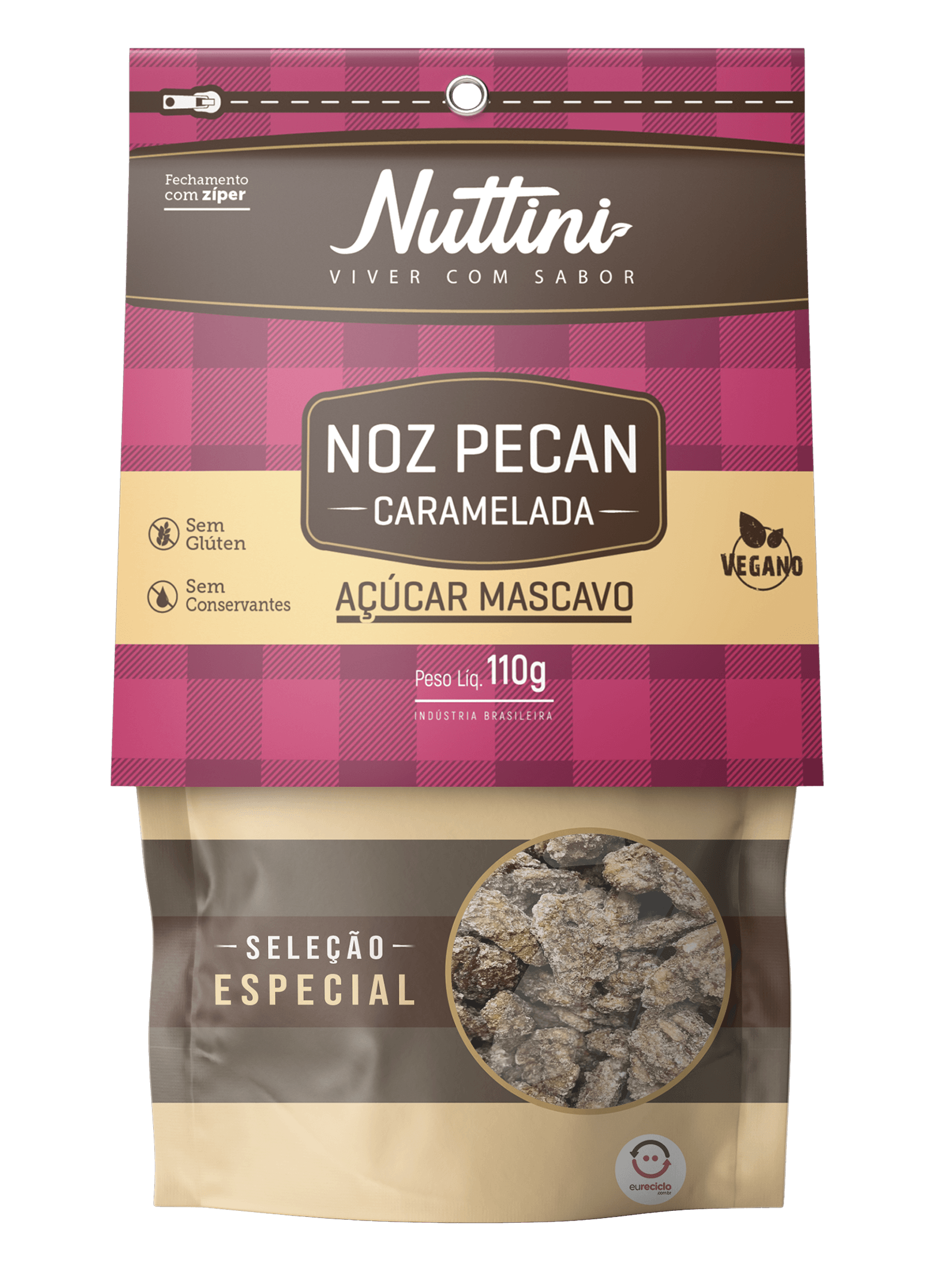 Noz Pecan Caramelada - 110g | Nuttini