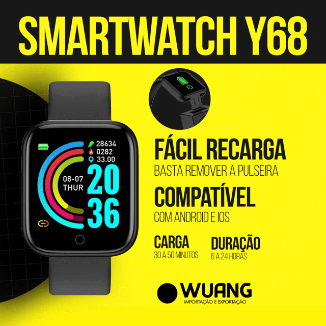Relógio Inteligente SmartWatch Y68