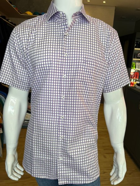 Camisa de Xadrez Comfort Fit, Vermelhor Escuro