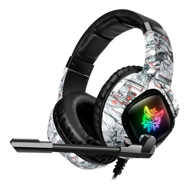 FONE HEADSET GAMER CAMUFLADO C/ MICROFONE E LED BRANCO USB