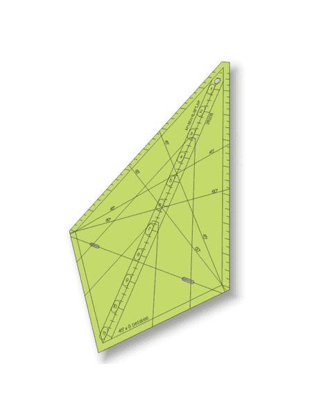 Régua para Patchwork Triângulo Kriativa - 8 Pétalas 45 grausx11"
