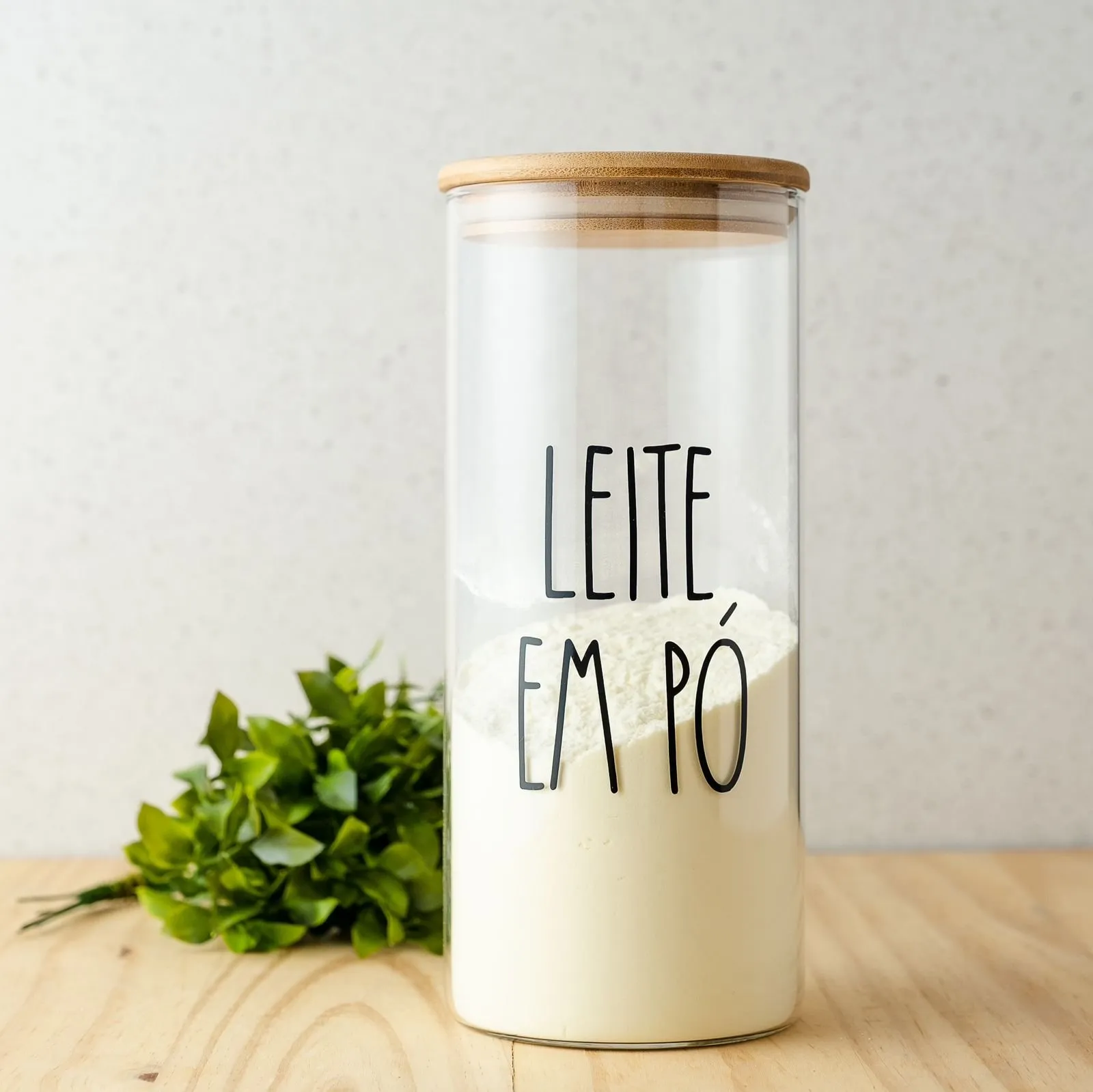 POTE HERMÉTICO VIDRO E BAMBU - LEITE EM PÓ | 103 store