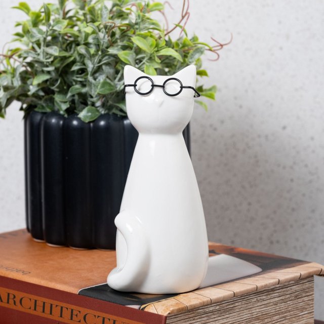 ADORNO GATO DE ÓCULOS