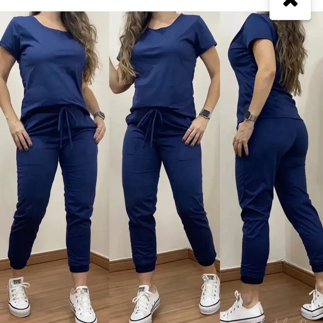 Conjunto Feminino Suede Tshirt e Calça Jogger Faby Modas Exclusivas