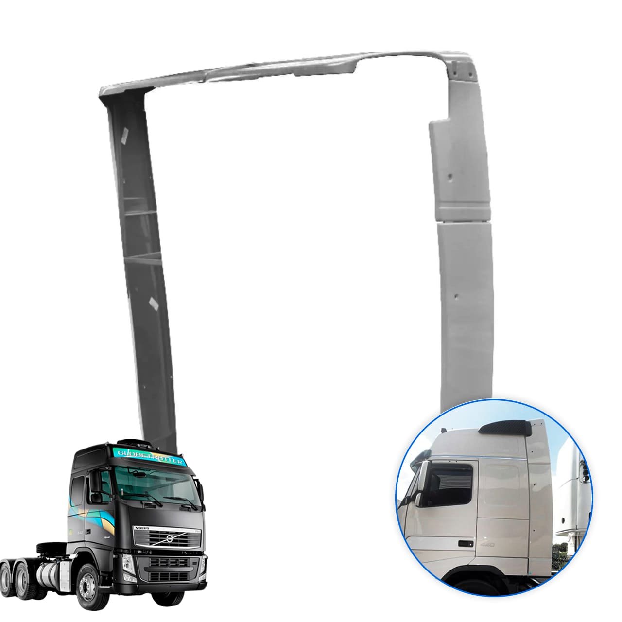 Defletor de Ar Modelo original Rebaixado para Caminhão Volvo FH  Globetrotter após 2015