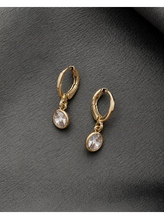 Brinco Argolinha Ponto de Luz 5mm Folheado A Ouro 18k