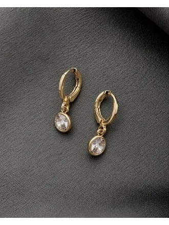 Brinco Argolinha Ponto de Luz 5mm Folheado A Ouro 18k
