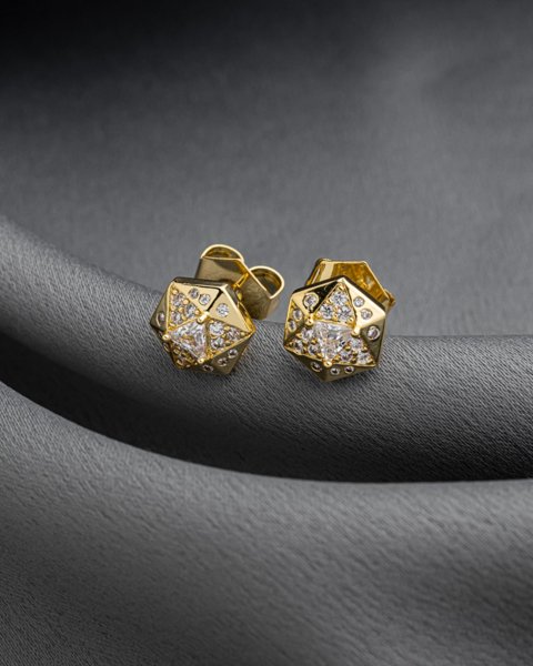 Brinco Autoral Logo Rahra Folheado a Ouro 18K, foto 1