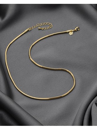 Corrente Fio Laminado Folheada a Ouro 18K 45Cm