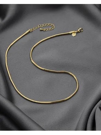 Corrente Fio Laminado Folheada a Ouro 18K 45Cm