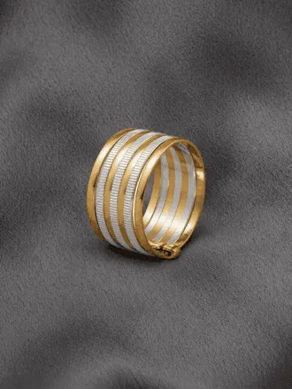 Anel Sete Elos Folhado a Ouro 18K