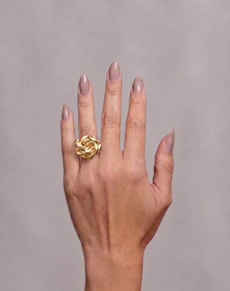 Anel Flor Fios Folheado a Ouro 18K, foto 2