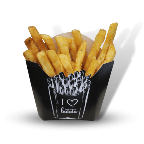 500 Embalagem Delivery Mini Hamburguer Lanches Batata Frita / Porções -  Linha Black