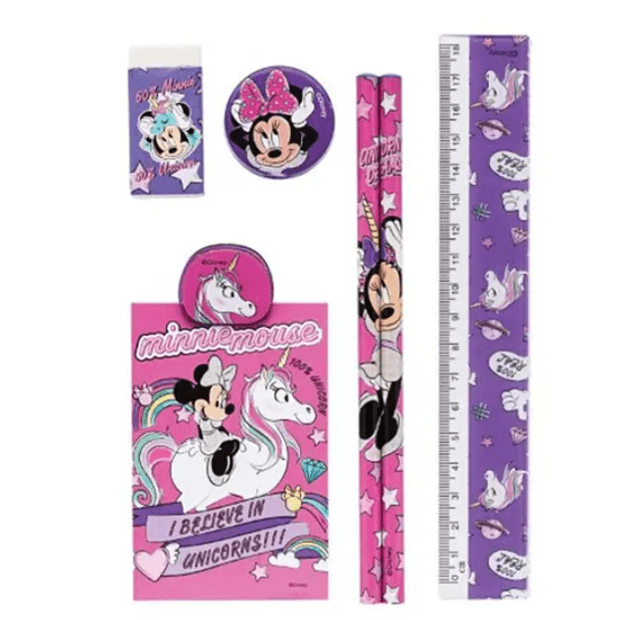 Kit Escolar Minnie Mouse Desk Set C/10 Itens Molin | Papelaria Lua Linda