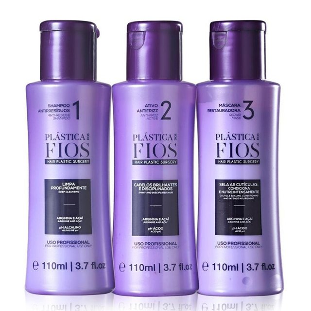 Kit Selagem Cadiveu Plástica dos Fios Contém Shampoo 110ml + Máscara 110ml  + Ativo Antifrizz 110ml