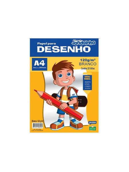 Bloco Desenho A4 Branco 140g Jandaia Papelaria Ideal Store Papelaria Ideal Store 3049