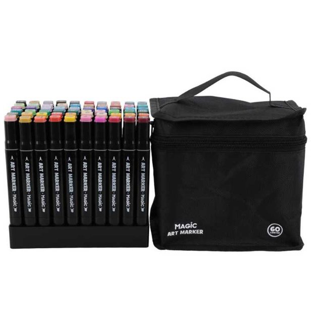 Caneta Marcador Artístico Kit 60 Cores Touch Magic Kids | Donadane