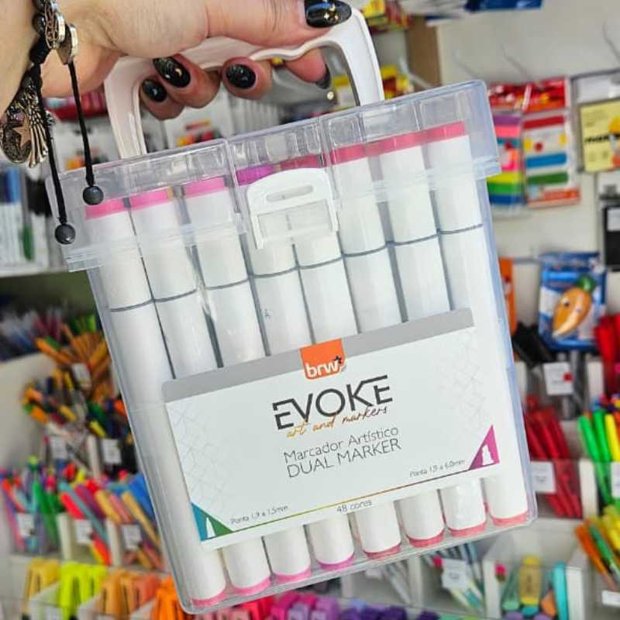 Marcador Criativo Artístico 48 Cores Evoke Dual Marker BRW