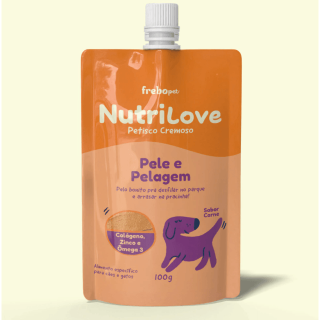 Petisco Cremoso Funcional Pele e Pelagem 100g Frebo Pet | Three Pets