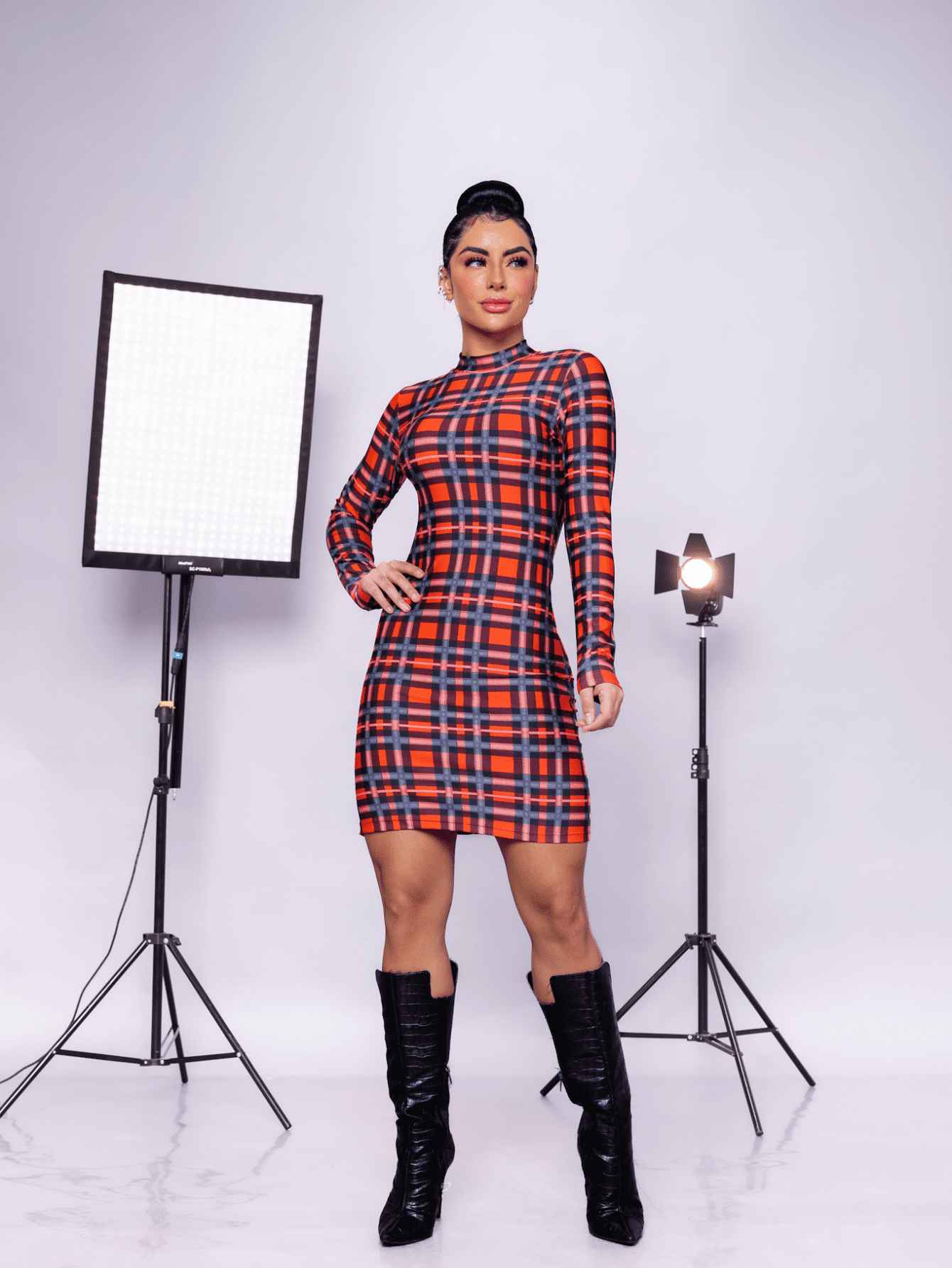 Vestido tubinho xadrez 2024 preto e branco