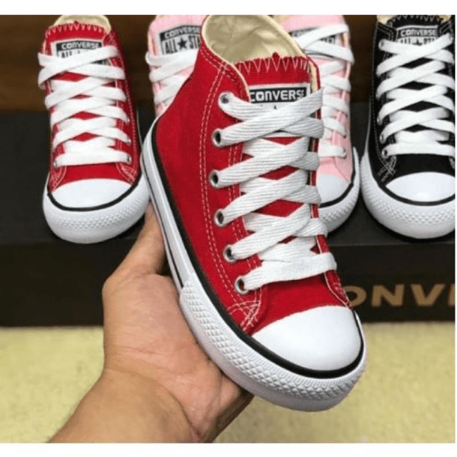 Tenis all star cano longo online infantil vermelho