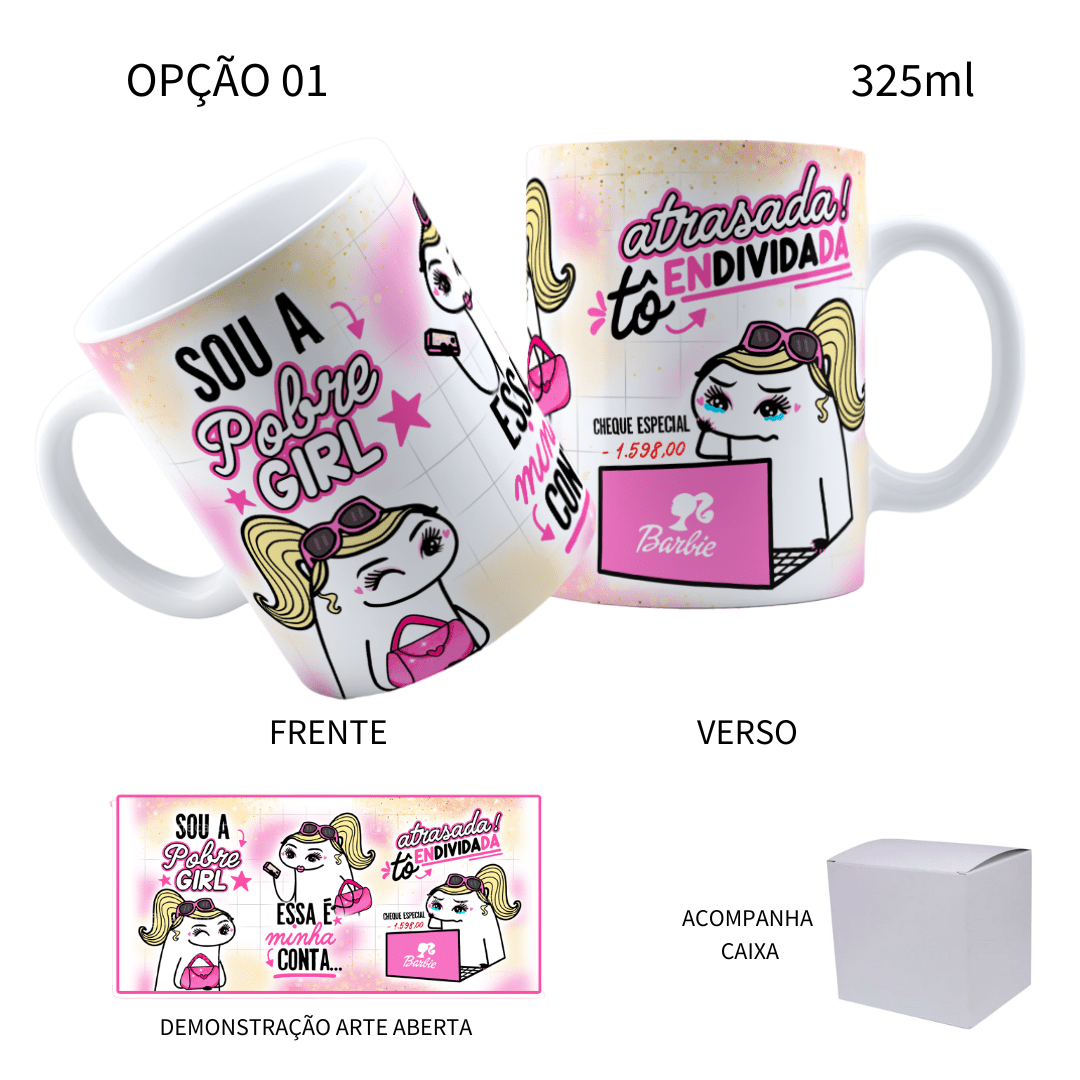 Caneca Personalizada Barbie Para Colorir