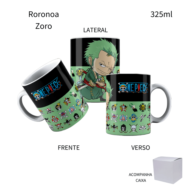 Caneca 325ml Anime One Piece Personagens Nakamas