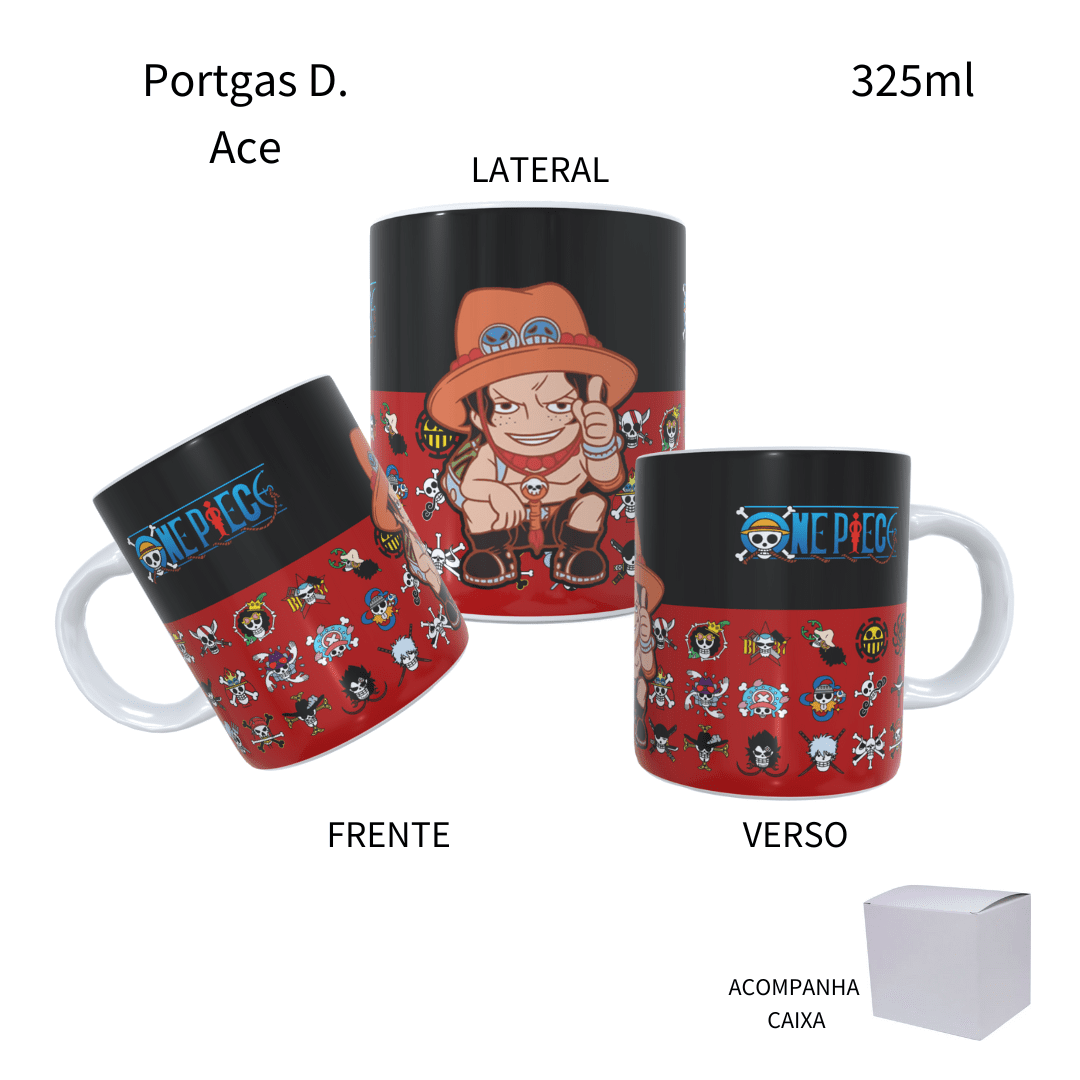 Caneca One Piece Nami E Anne E Personagens Interior E Alça Laranja