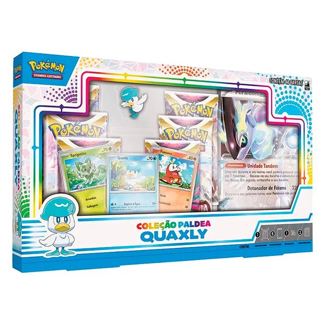 Box Pokémon Coleção Paldea Quaxly com 40 Cartas - Copag