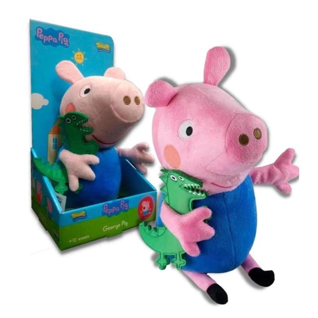 Peppa Pig pelúcia para crianças, peluches macios, desenhos