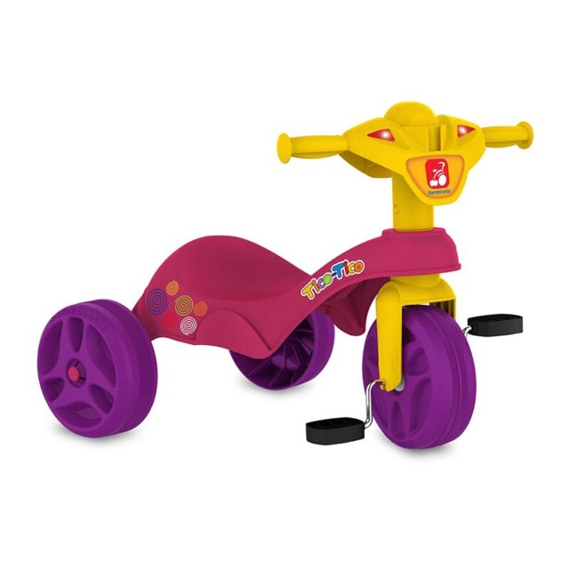 Triciclo de Passeio e Pedal - Moto Uno - Rosa - Calesita