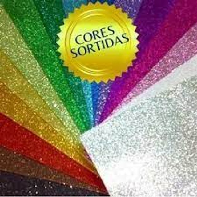 Placas De EVA com Glitter 40x60 - Kit com 50 folhas coloridas sortidas