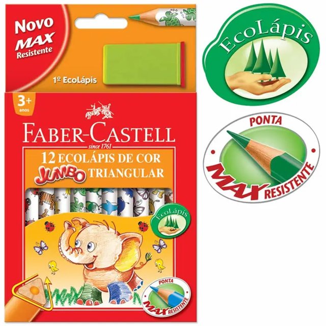Lápis de Cor Jumbo 12 Cores - Faber Castell