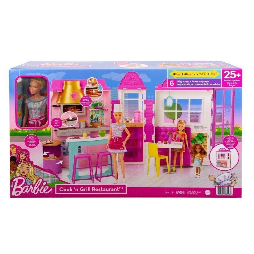 Desenho de Barbie colocando um chapéu para colorir