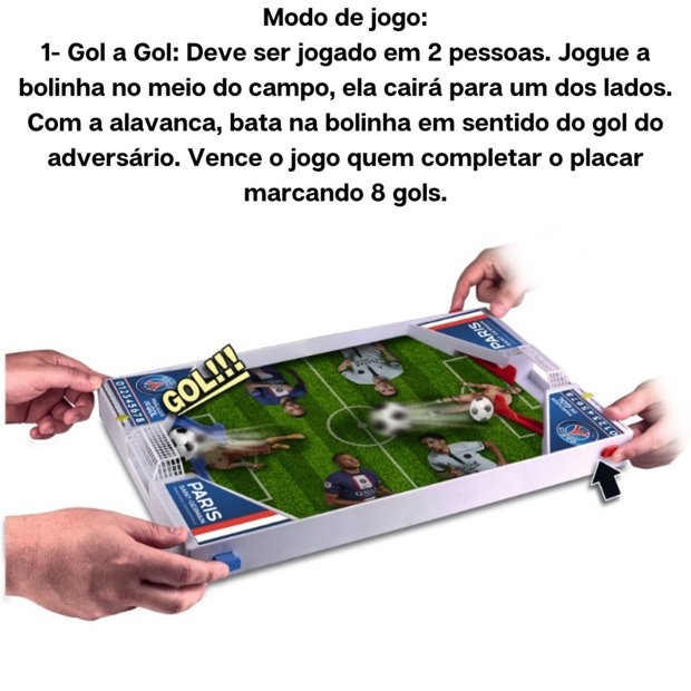 Brinquedo jogo futebol de mesa game chute 2x1 ref 800 Brinquemix