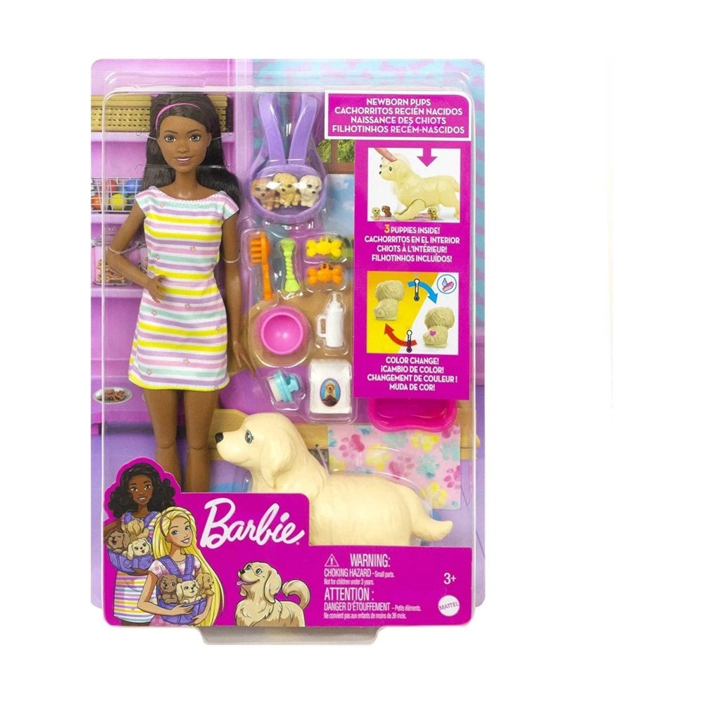 Boneca Barbie Loira Filhotinhos Recém-Nascidos - Mattel