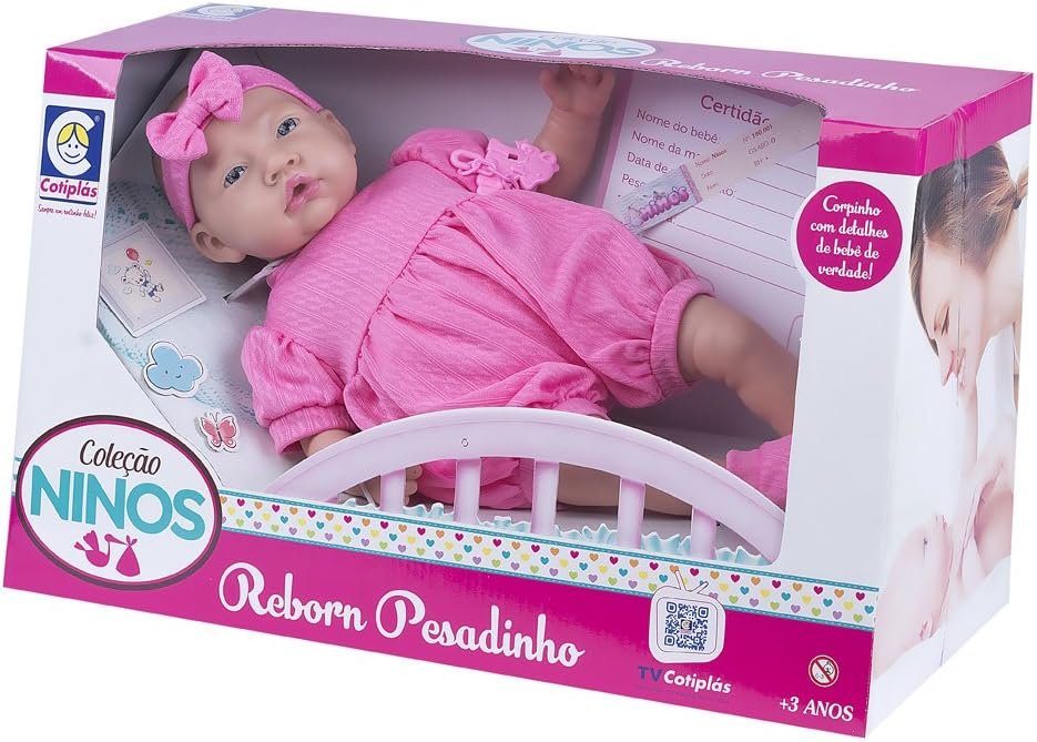 Boneca Coleção Ninos Reborn Pesadinho Menina - Cotiplás