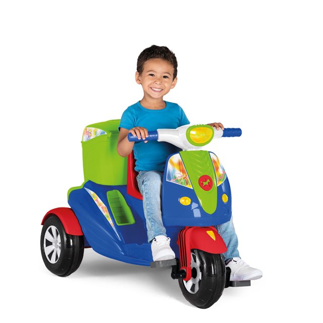 Moto Uno Calesita Triciclo Infantil 2 Em 1 Pedal e Passeio c/ Som Luz  Motoca Tonkinha Carrinho 1035