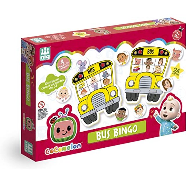 Jogo Bus Bingo Infantil Cocomelon Ônibus Peças Em Madeira Nf