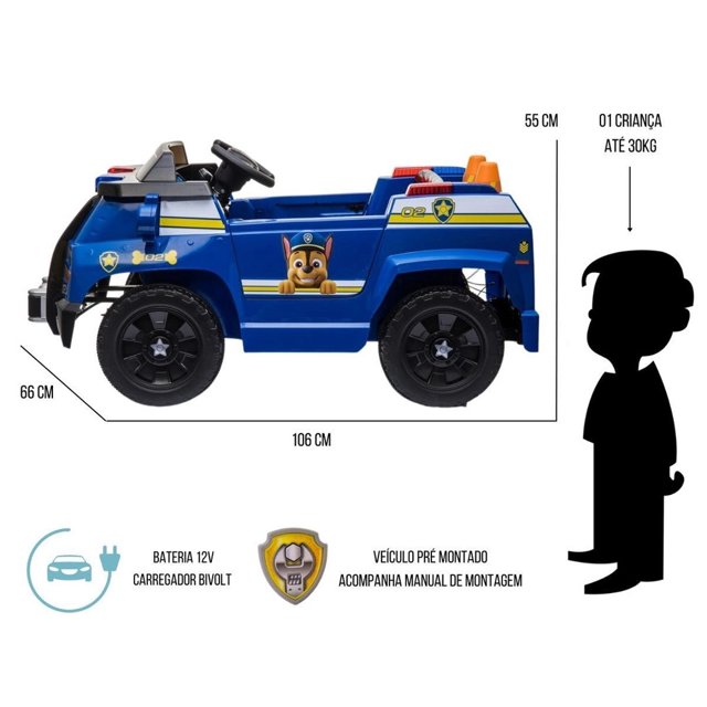 Moto da policia de trânsito 12V para Crianças