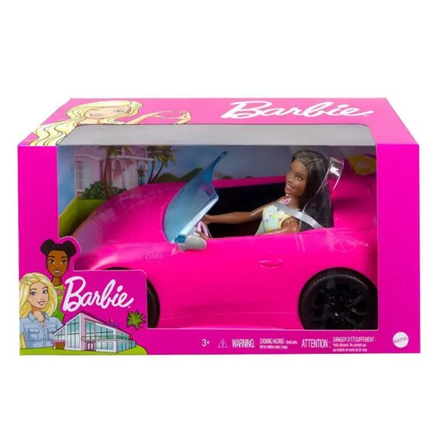 Barbie Carro Conversível Rosa com Boneca - Mattel