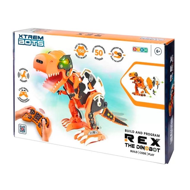 Dinossauro Robô Xtrem Bots Controle Remoto e Som - Fun