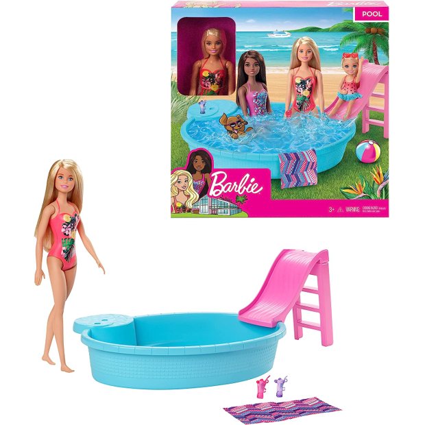 Boneca Barbie com Piscina Chique Mattel - Fátima Criança