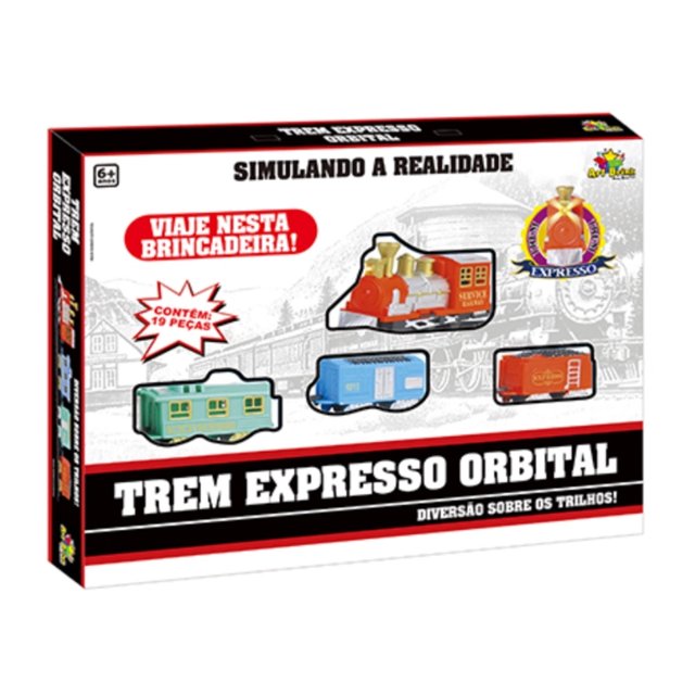 Trem Infantil de Brinquedo Locomotiva Expressa Com Trilhos Art Brink - Vou  Comprar