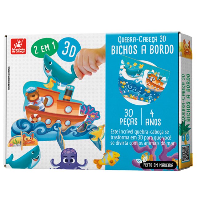 Jogo Quebra-cabeça 3d Animais Aquarela