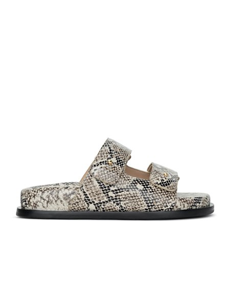 MONI PAPETE Couro Nova Snake Beige | Guilhermina Shoes