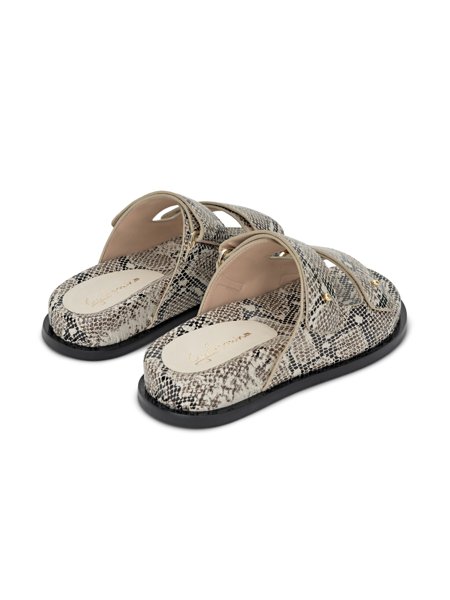 MONI PAPETE Couro Nova Snake Beige | Guilhermina Shoes