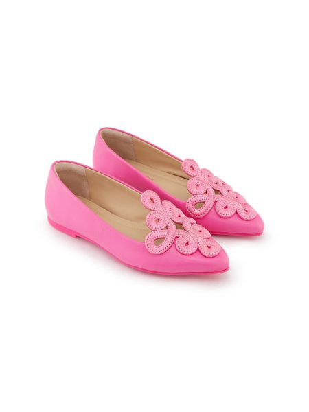 SAPATILHA ARABESCO MINI Couro Napa Rosa Neon Guilhermina Shoes