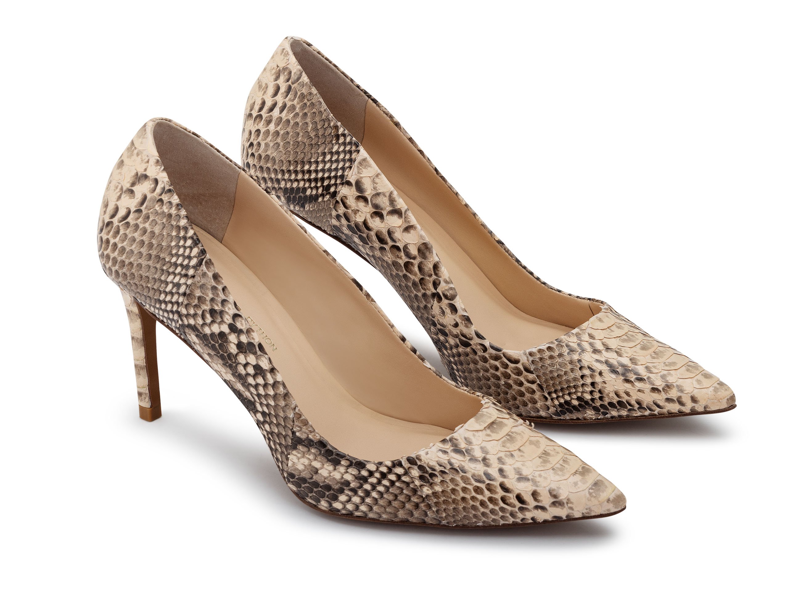 SCARPIN LEANDRA Couro Python Ret Cream Tan | Guilhermina Shoes