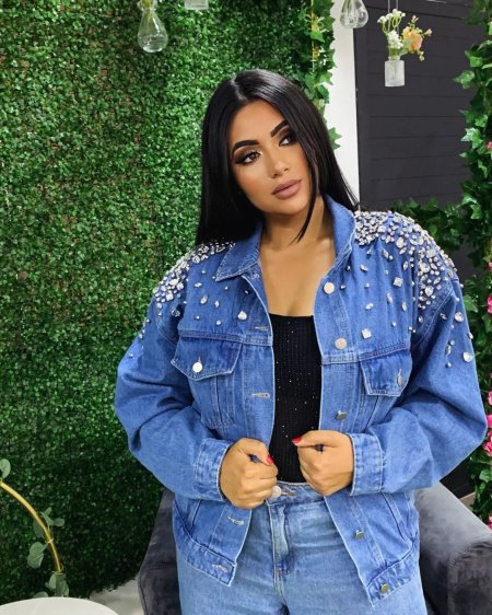 Jaqueta Bordada Jeans Bordado Em Pedraria JAQUETA JEANS OVER PEDRARIAS